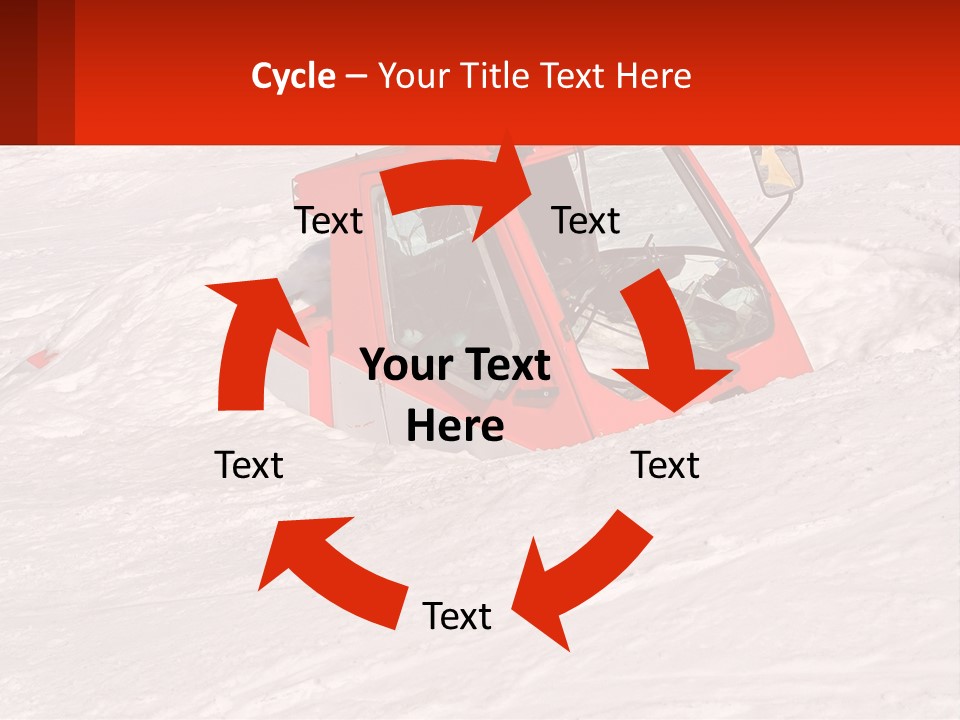 An Orange Snow Plow Is In The Snow PowerPoint Template