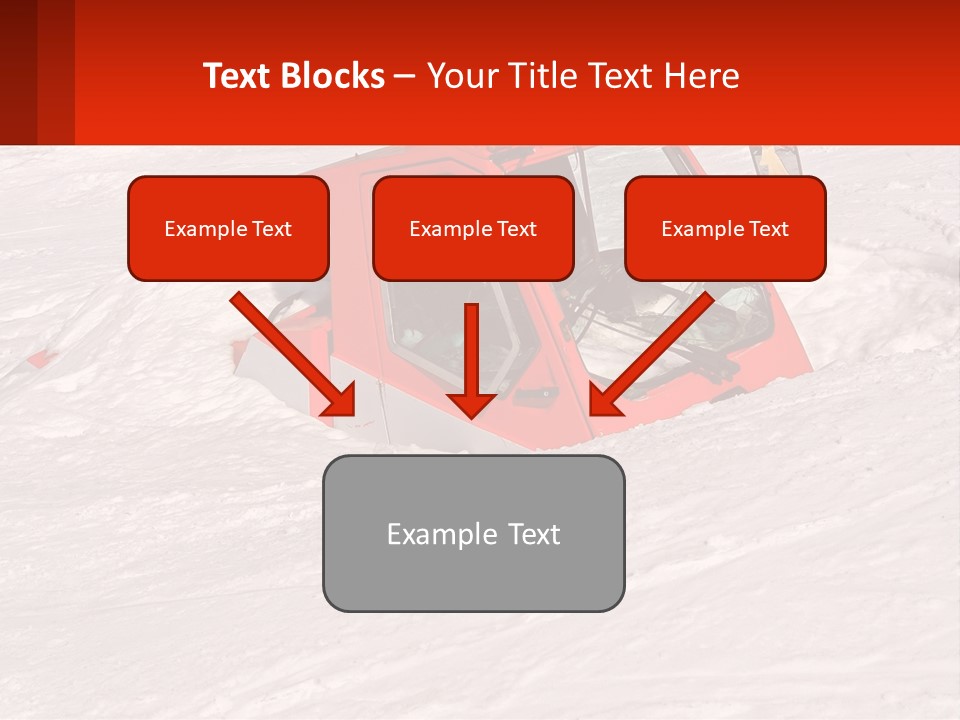 An Orange Snow Plow Is In The Snow PowerPoint Template