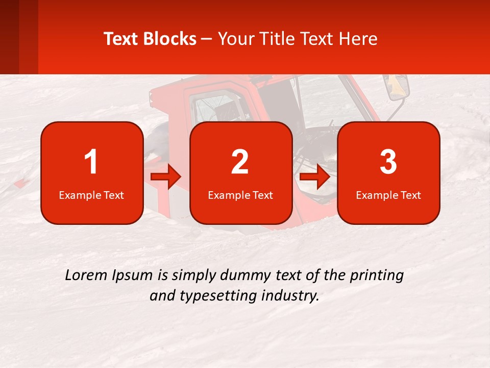 An Orange Snow Plow Is In The Snow PowerPoint Template