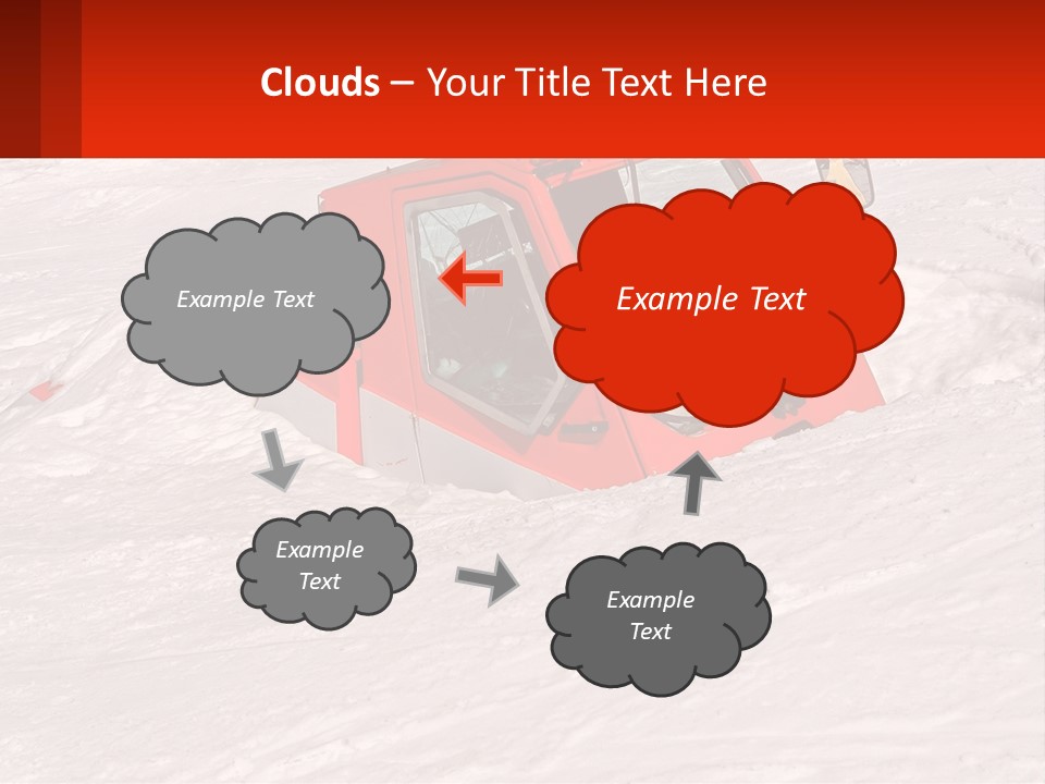 An Orange Snow Plow Is In The Snow PowerPoint Template