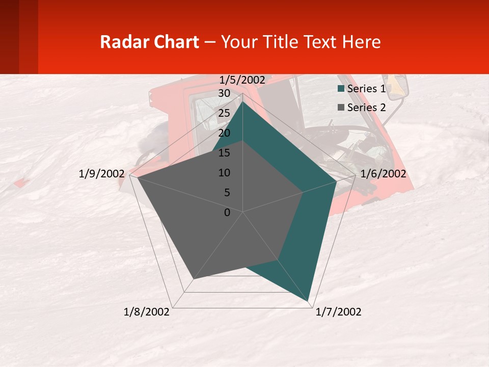 An Orange Snow Plow Is In The Snow PowerPoint Template