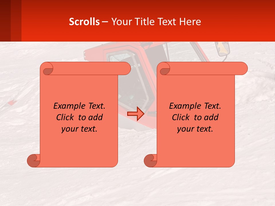 An Orange Snow Plow Is In The Snow PowerPoint Template