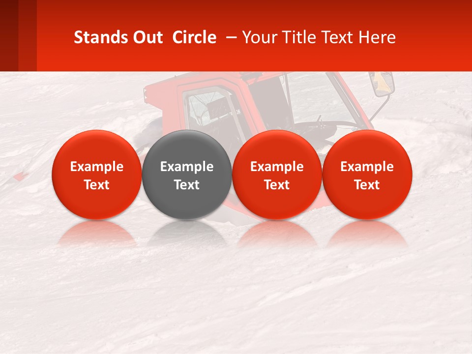 An Orange Snow Plow Is In The Snow PowerPoint Template