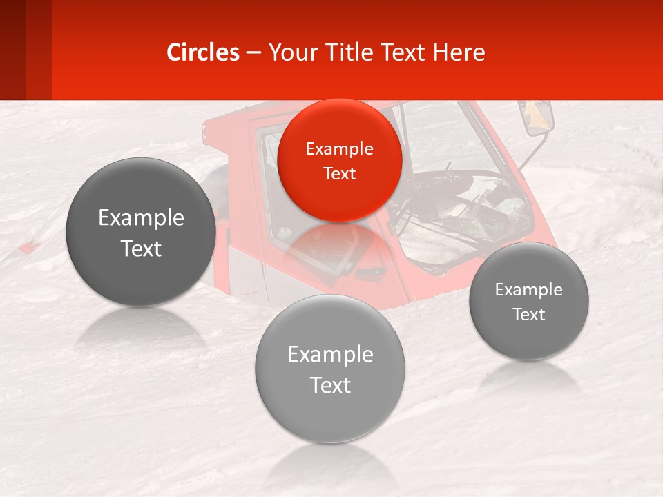 An Orange Snow Plow Is In The Snow PowerPoint Template