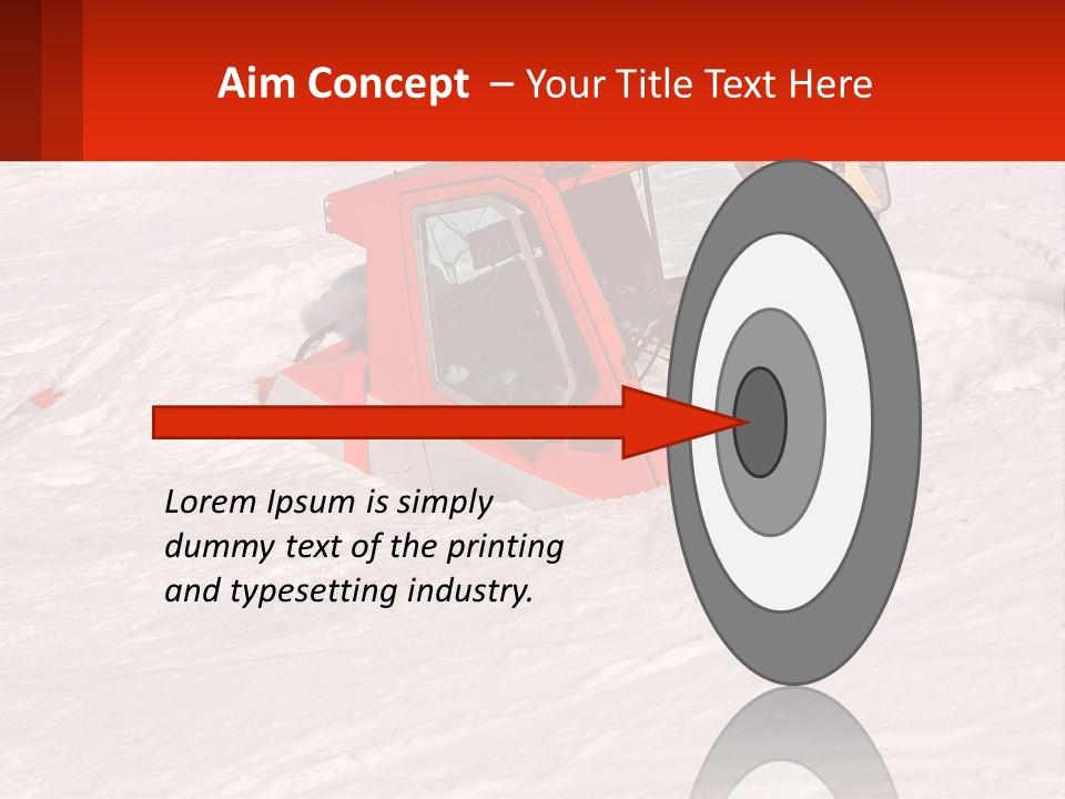An Orange Snow Plow Is In The Snow PowerPoint Template