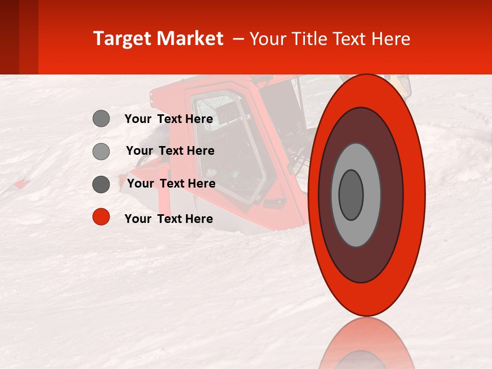 An Orange Snow Plow Is In The Snow PowerPoint Template