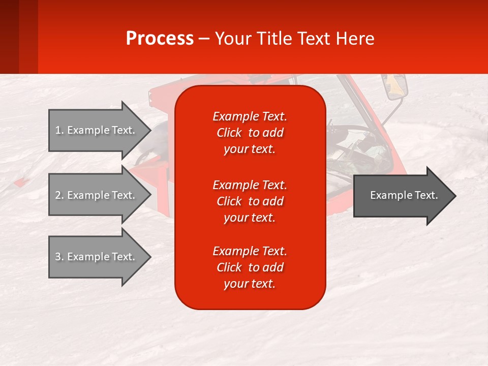 An Orange Snow Plow Is In The Snow PowerPoint Template