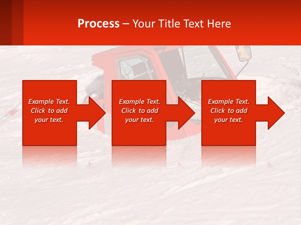 An Orange Snow Plow Is In The Snow PowerPoint Template