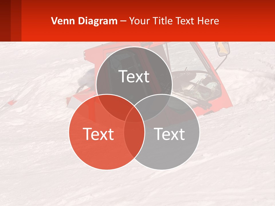 An Orange Snow Plow Is In The Snow PowerPoint Template