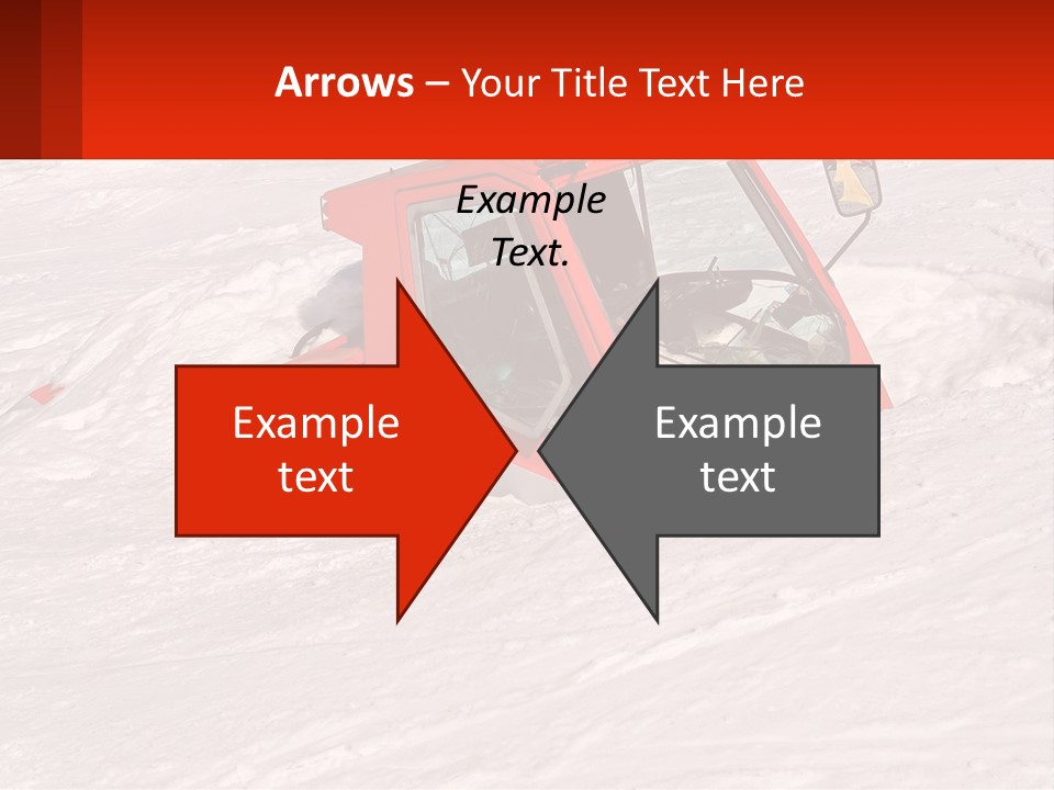 An Orange Snow Plow Is In The Snow PowerPoint Template