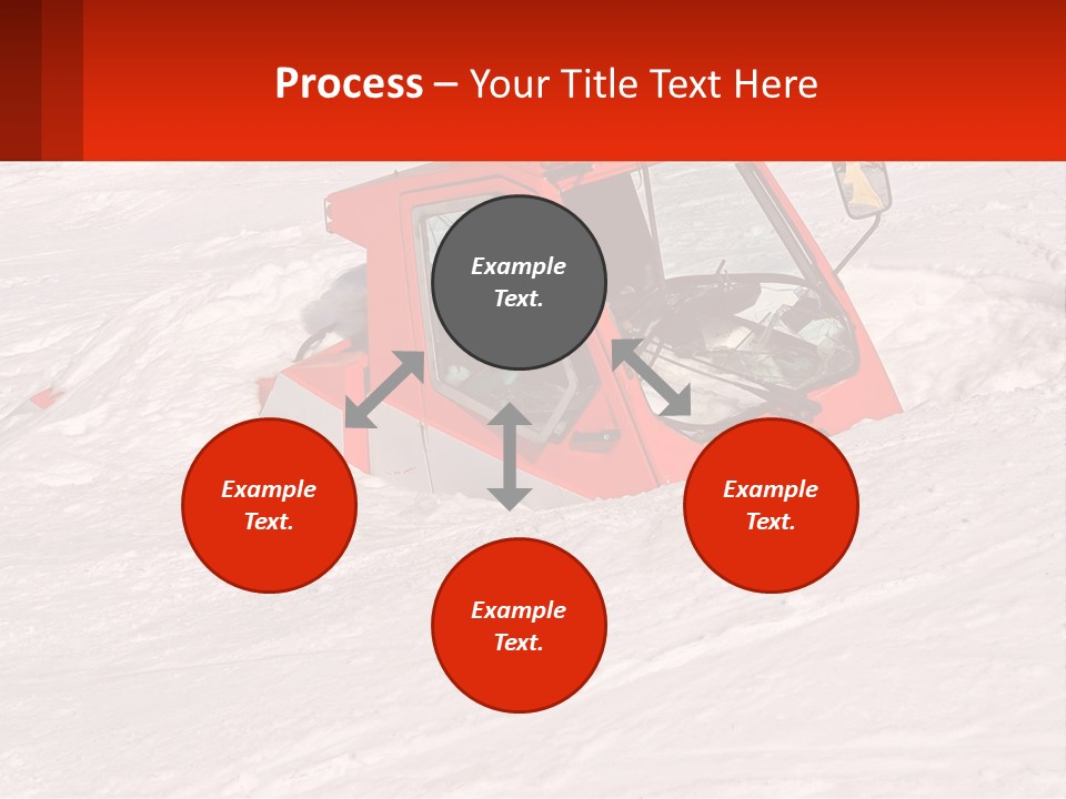 An Orange Snow Plow Is In The Snow PowerPoint Template