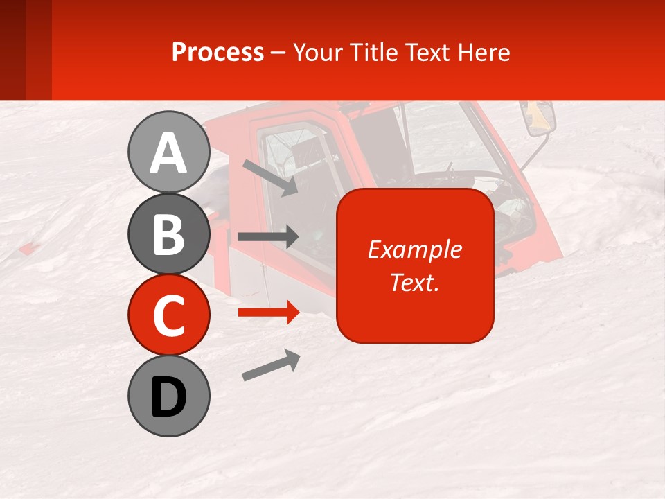 An Orange Snow Plow Is In The Snow PowerPoint Template