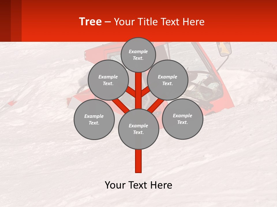 An Orange Snow Plow Is In The Snow PowerPoint Template