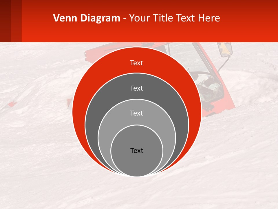 An Orange Snow Plow Is In The Snow PowerPoint Template