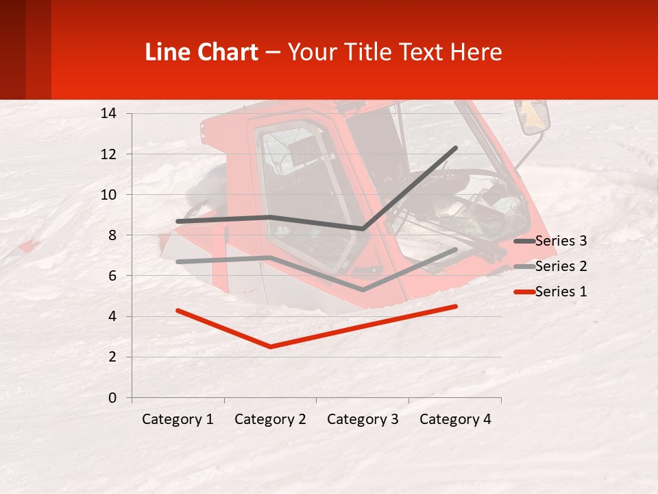 An Orange Snow Plow Is In The Snow PowerPoint Template