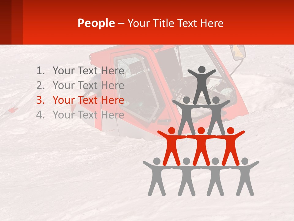 An Orange Snow Plow Is In The Snow PowerPoint Template