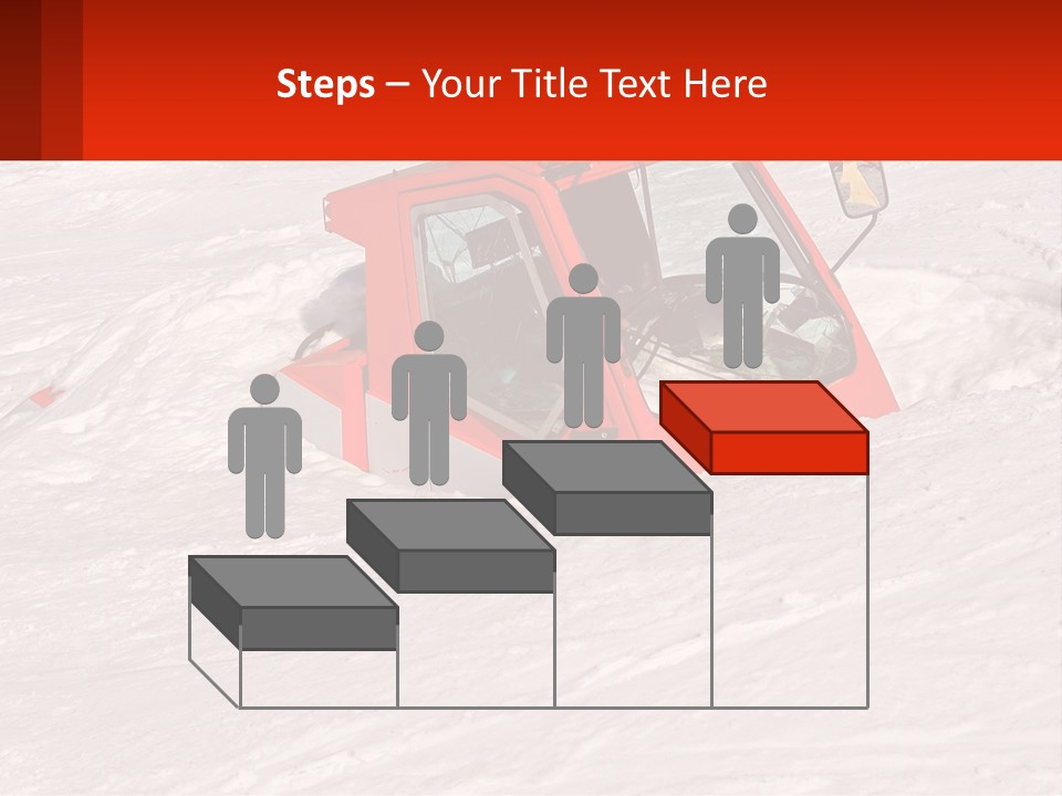 An Orange Snow Plow Is In The Snow PowerPoint Template