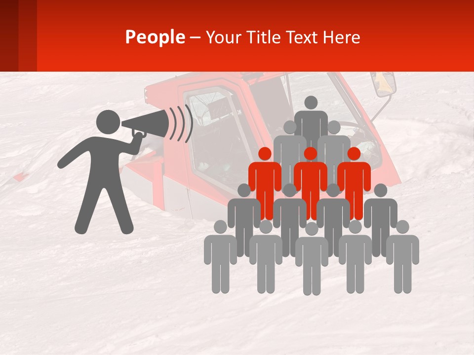 An Orange Snow Plow Is In The Snow PowerPoint Template