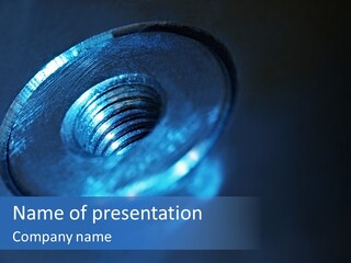 A Metal Object With A Blue Light On It PowerPoint Template