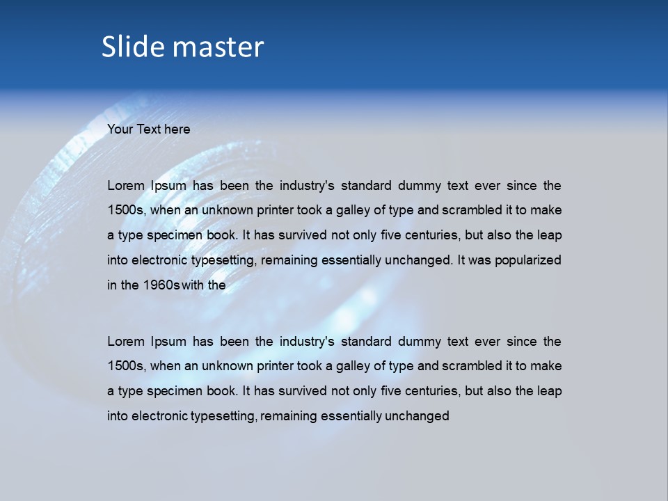 A Metal Object With A Blue Light On It PowerPoint Template