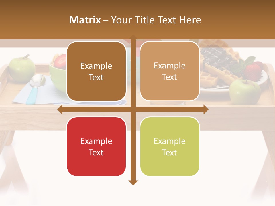 A Wooden Table Topped With A Bowl Of Fruit And A Plate Of Waffles PowerPoint Template