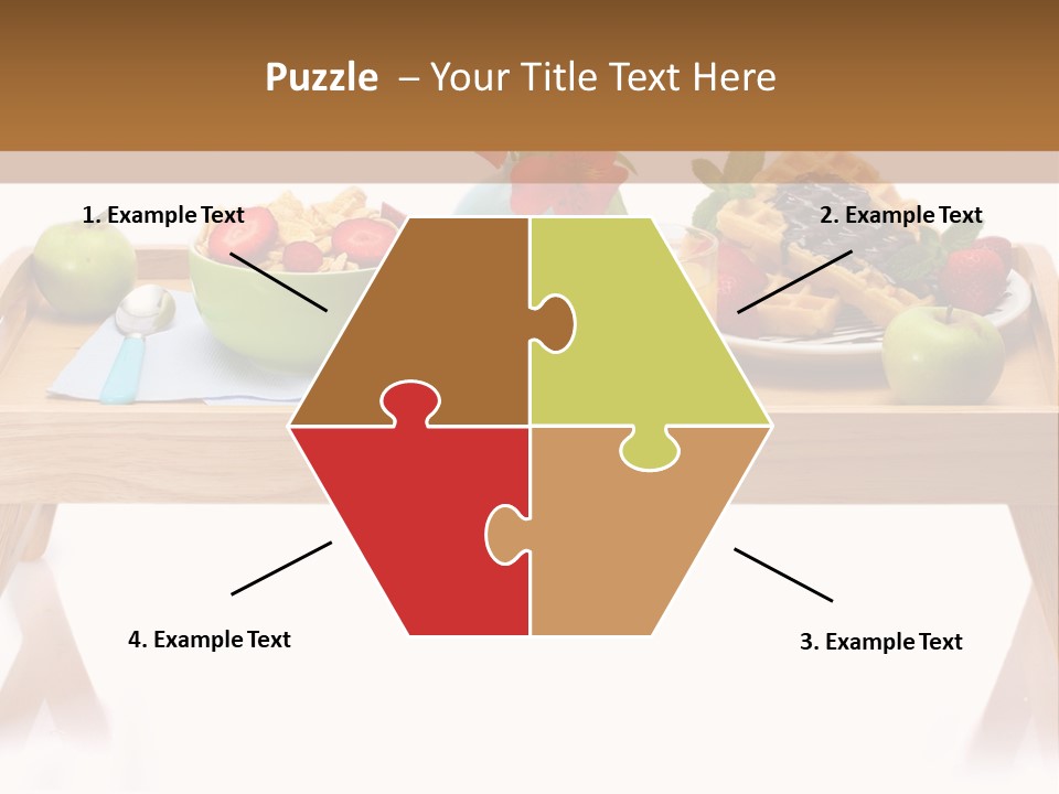 A Wooden Table Topped With A Bowl Of Fruit And A Plate Of Waffles PowerPoint Template