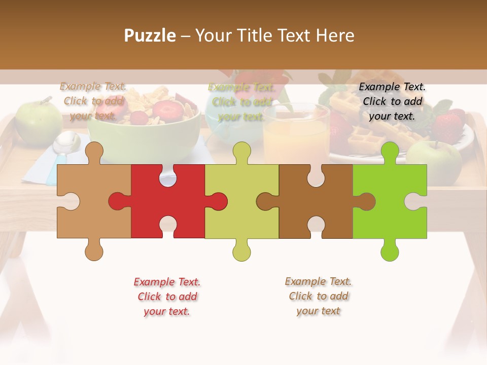 A Wooden Table Topped With A Bowl Of Fruit And A Plate Of Waffles PowerPoint Template