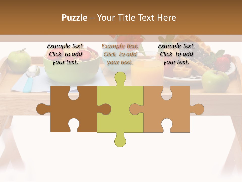 A Wooden Table Topped With A Bowl Of Fruit And A Plate Of Waffles PowerPoint Template