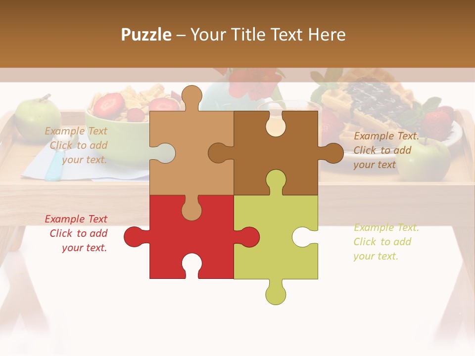 A Wooden Table Topped With A Bowl Of Fruit And A Plate Of Waffles PowerPoint Template