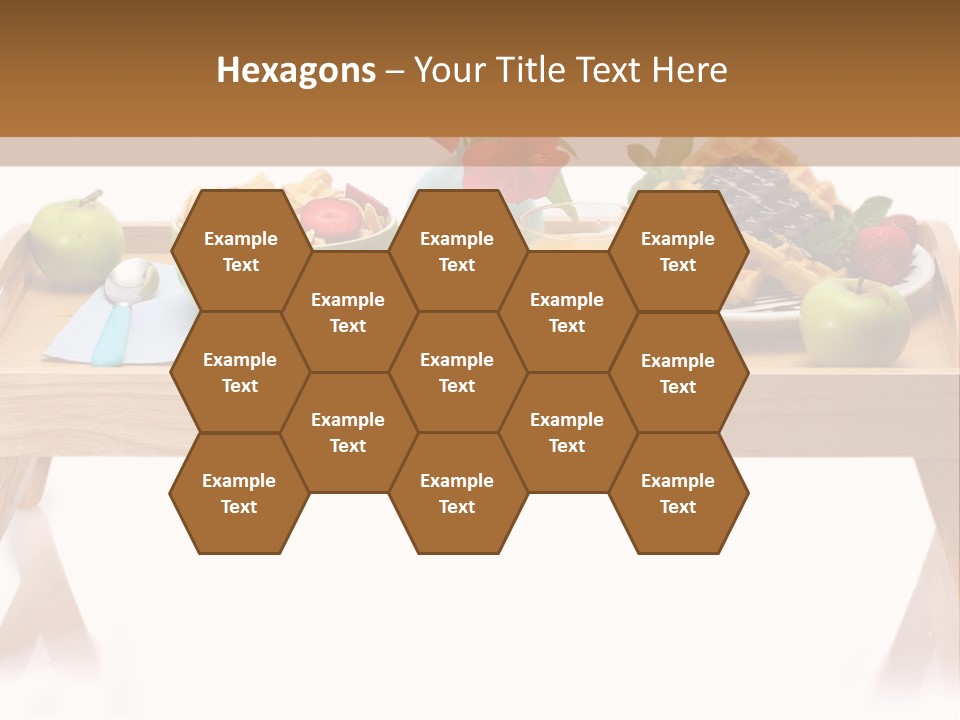 A Wooden Table Topped With A Bowl Of Fruit And A Plate Of Waffles PowerPoint Template