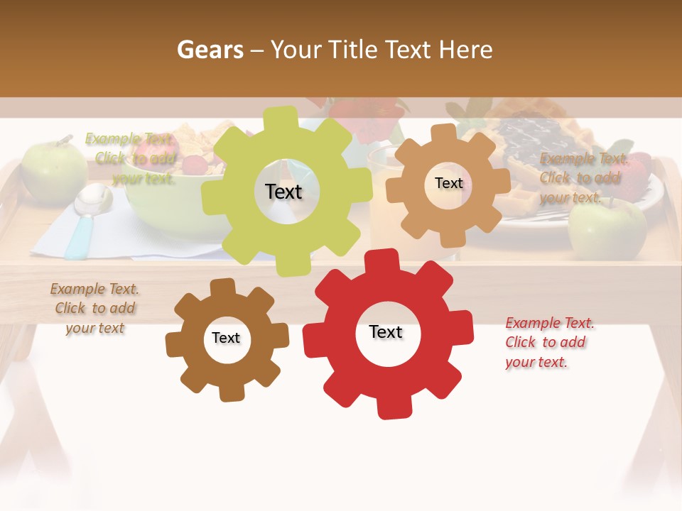 A Wooden Table Topped With A Bowl Of Fruit And A Plate Of Waffles PowerPoint Template