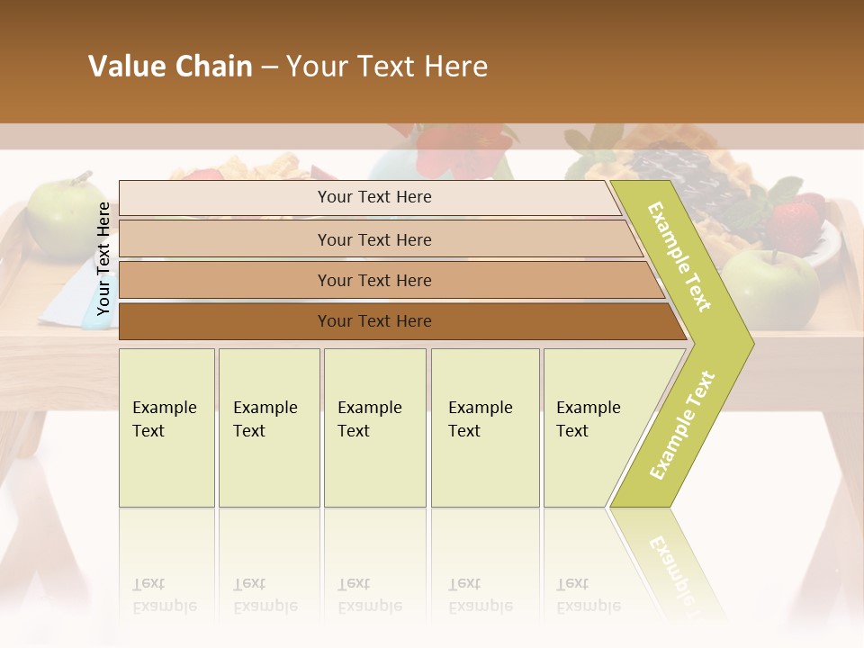 A Wooden Table Topped With A Bowl Of Fruit And A Plate Of Waffles PowerPoint Template