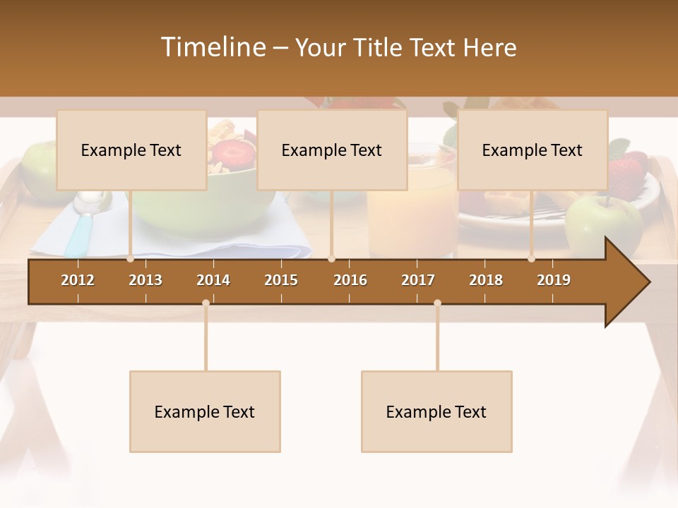A Wooden Table Topped With A Bowl Of Fruit And A Plate Of Waffles PowerPoint Template
