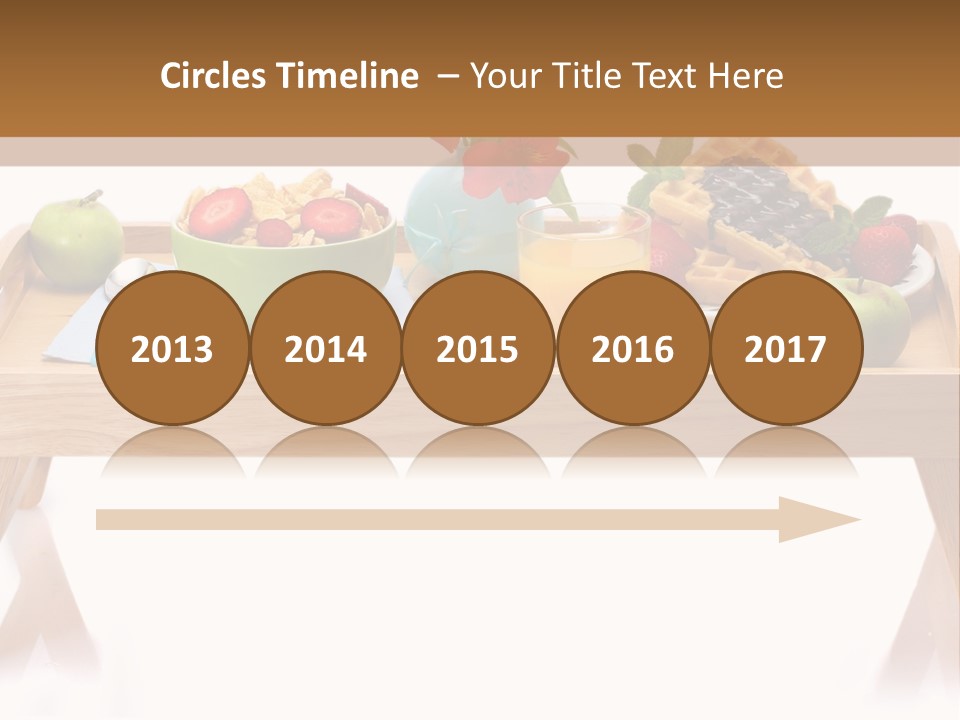 A Wooden Table Topped With A Bowl Of Fruit And A Plate Of Waffles PowerPoint Template