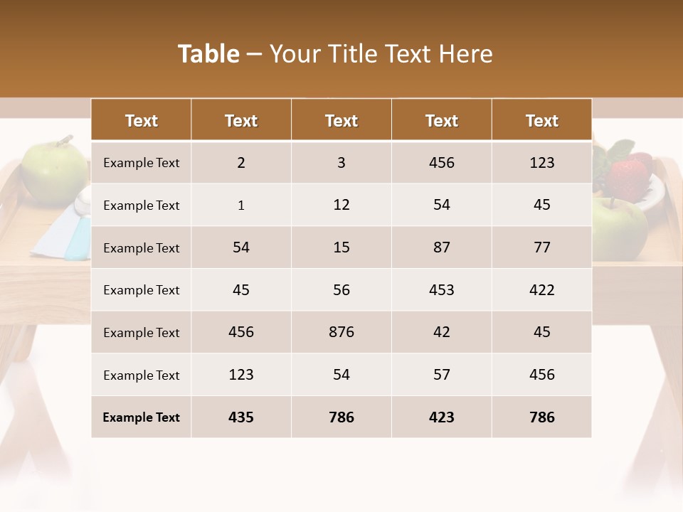 A Wooden Table Topped With A Bowl Of Fruit And A Plate Of Waffles PowerPoint Template