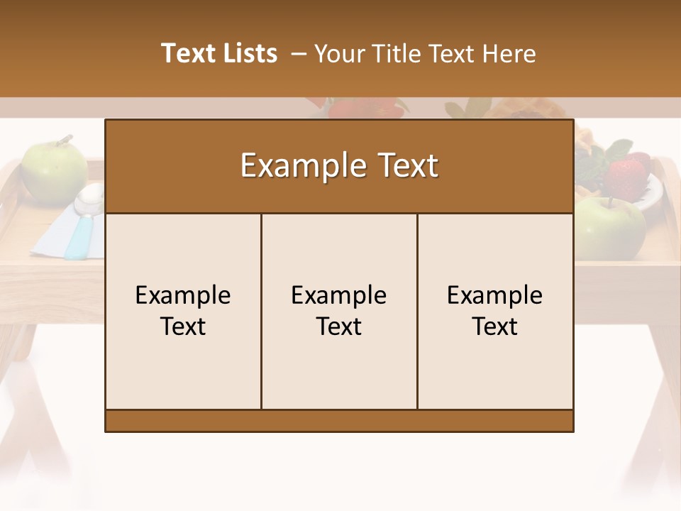 A Wooden Table Topped With A Bowl Of Fruit And A Plate Of Waffles PowerPoint Template
