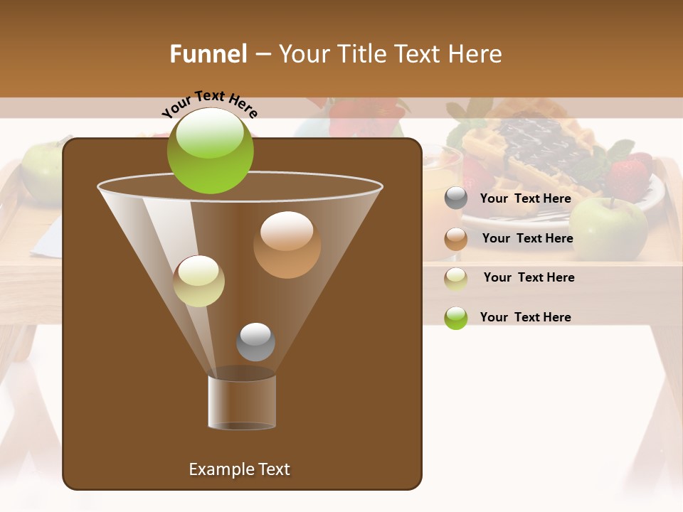 A Wooden Table Topped With A Bowl Of Fruit And A Plate Of Waffles PowerPoint Template