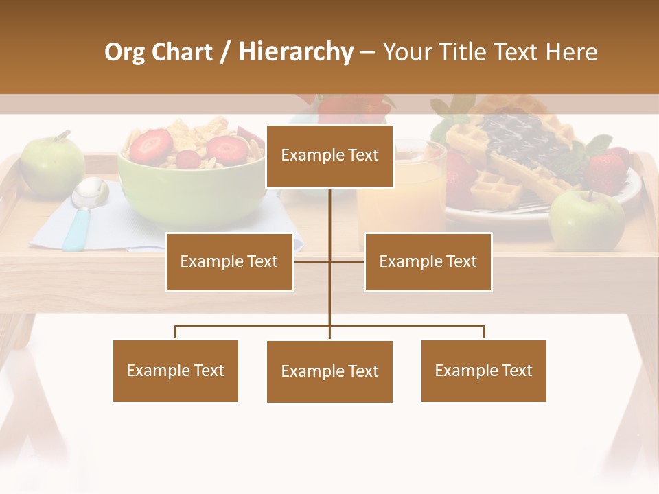 A Wooden Table Topped With A Bowl Of Fruit And A Plate Of Waffles PowerPoint Template