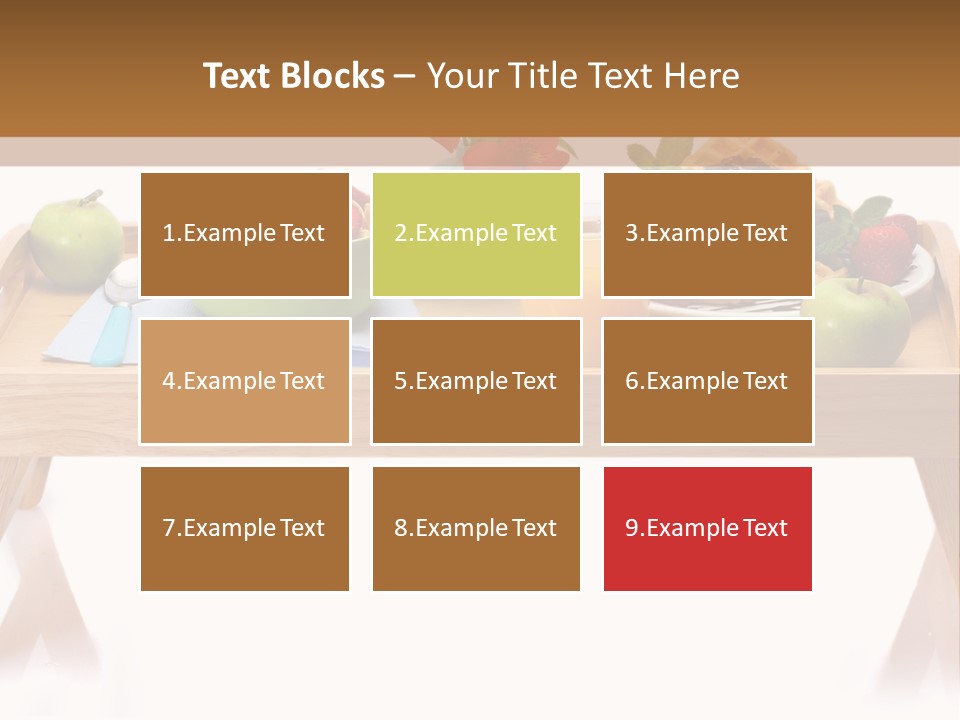 A Wooden Table Topped With A Bowl Of Fruit And A Plate Of Waffles PowerPoint Template