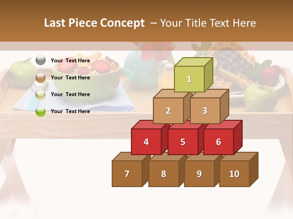 A Wooden Table Topped With A Bowl Of Fruit And A Plate Of Waffles PowerPoint Template