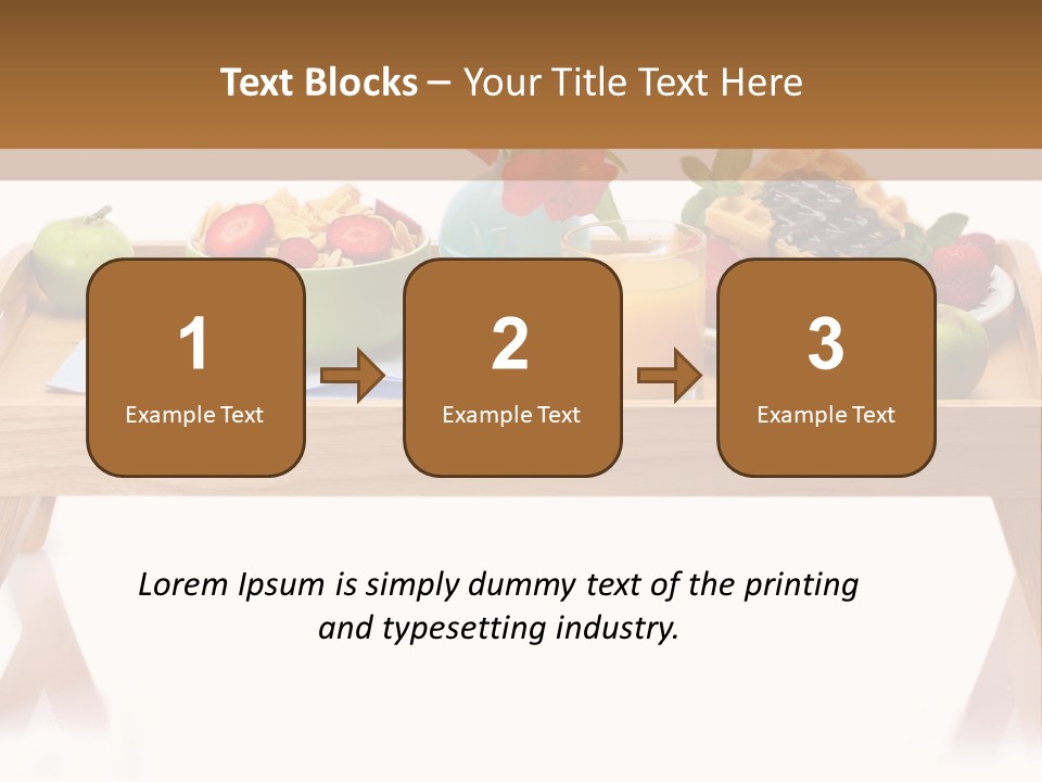 A Wooden Table Topped With A Bowl Of Fruit And A Plate Of Waffles PowerPoint Template