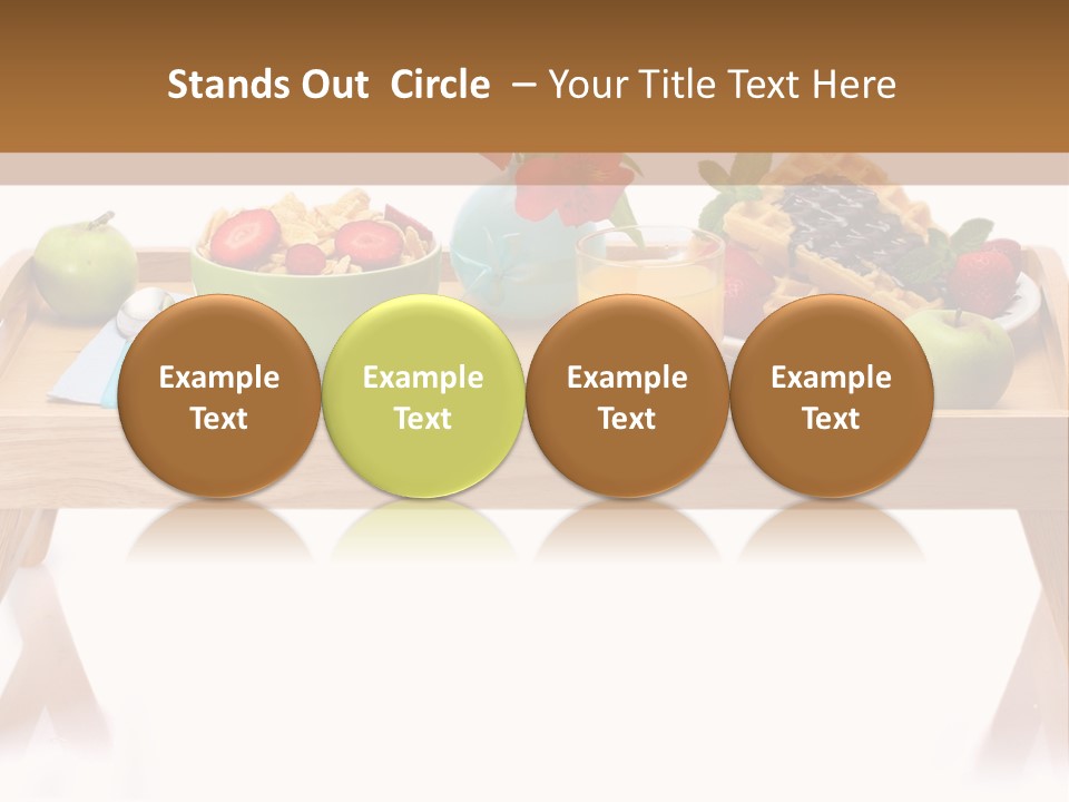 A Wooden Table Topped With A Bowl Of Fruit And A Plate Of Waffles PowerPoint Template