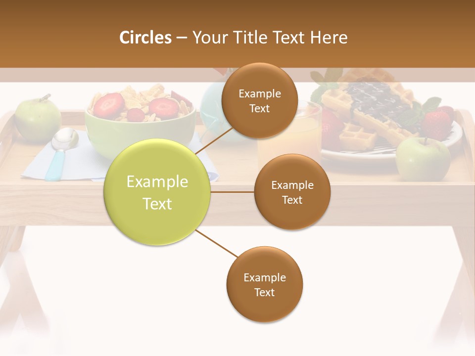 A Wooden Table Topped With A Bowl Of Fruit And A Plate Of Waffles PowerPoint Template