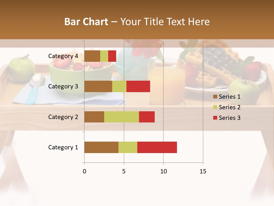 A Wooden Table Topped With A Bowl Of Fruit And A Plate Of Waffles PowerPoint Template