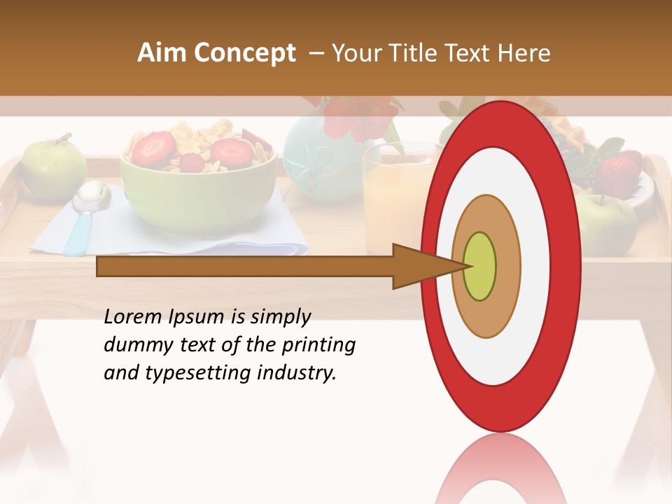 A Wooden Table Topped With A Bowl Of Fruit And A Plate Of Waffles PowerPoint Template