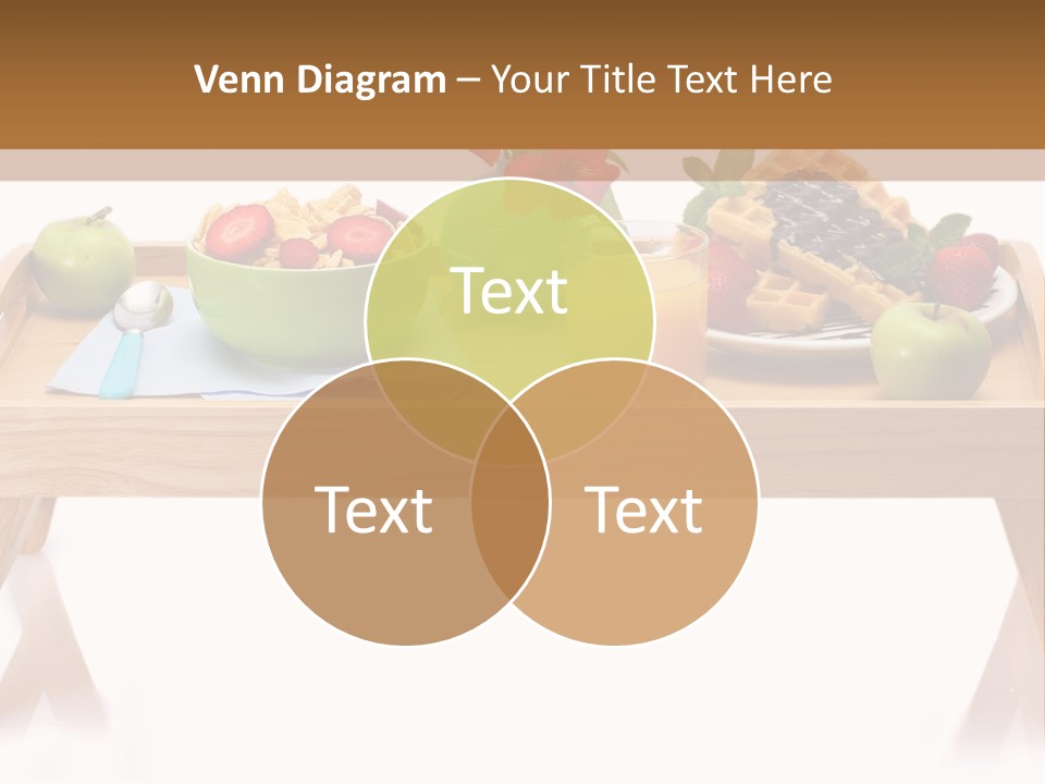 A Wooden Table Topped With A Bowl Of Fruit And A Plate Of Waffles PowerPoint Template