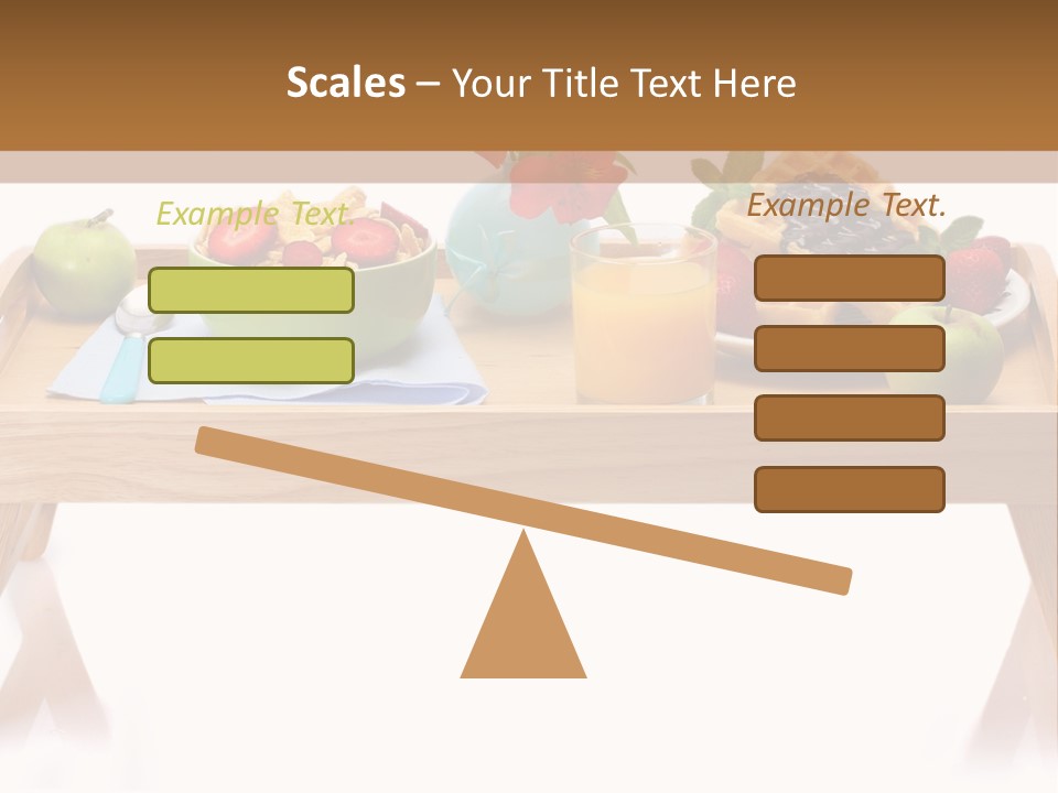 A Wooden Table Topped With A Bowl Of Fruit And A Plate Of Waffles PowerPoint Template