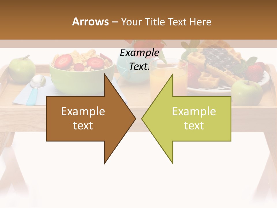 A Wooden Table Topped With A Bowl Of Fruit And A Plate Of Waffles PowerPoint Template