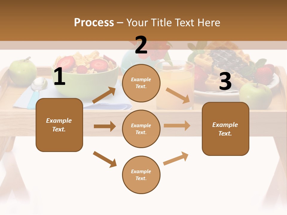 A Wooden Table Topped With A Bowl Of Fruit And A Plate Of Waffles PowerPoint Template
