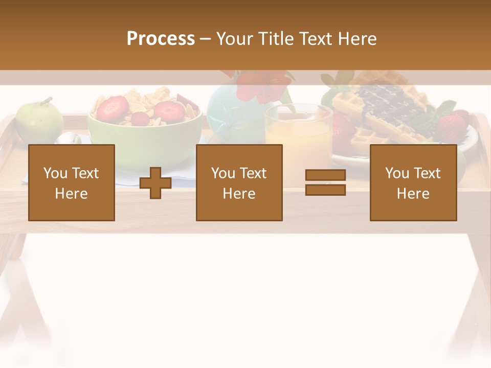 A Wooden Table Topped With A Bowl Of Fruit And A Plate Of Waffles PowerPoint Template